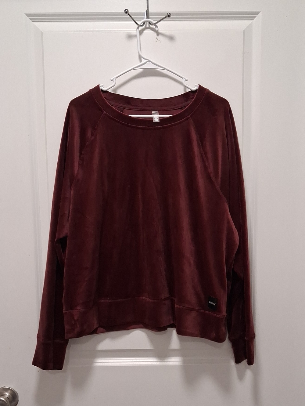 DKNY Maroon Velour Pullover